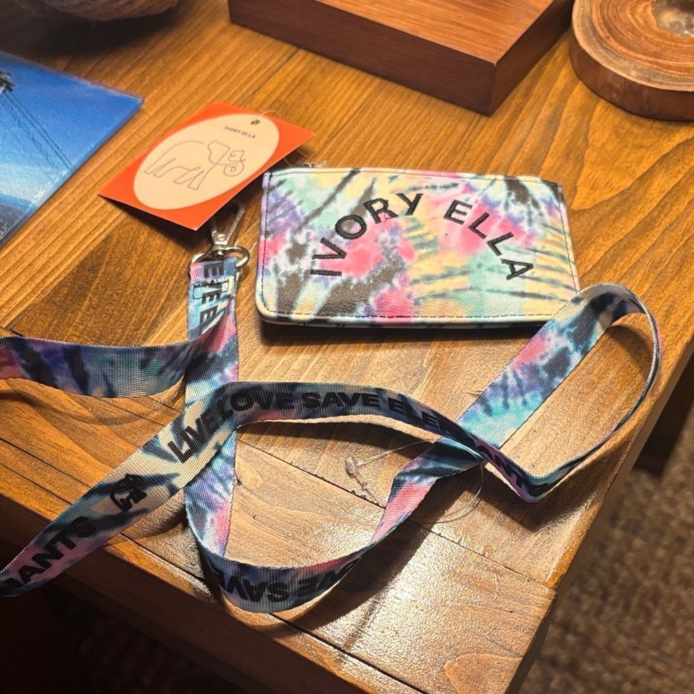 Ivory Ella Tie-Dye Card Holder with Lanyard